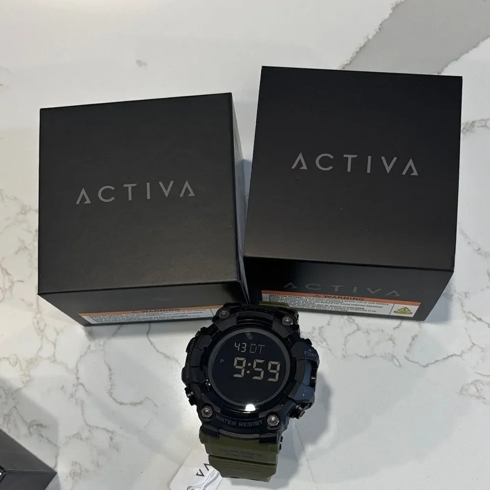 Activa Black Rugged Smartwatch with Digital Display